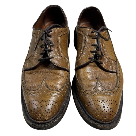 Allen Edmonds Men‎ Brown Leather Wingtip Brogue Oxford Dress Shoes Size 9 D